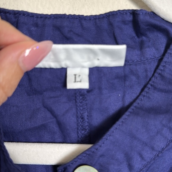 Bryn Walker Oversized Button Down Tunic Top Royal Blue Size Large - Picture 3 of 7